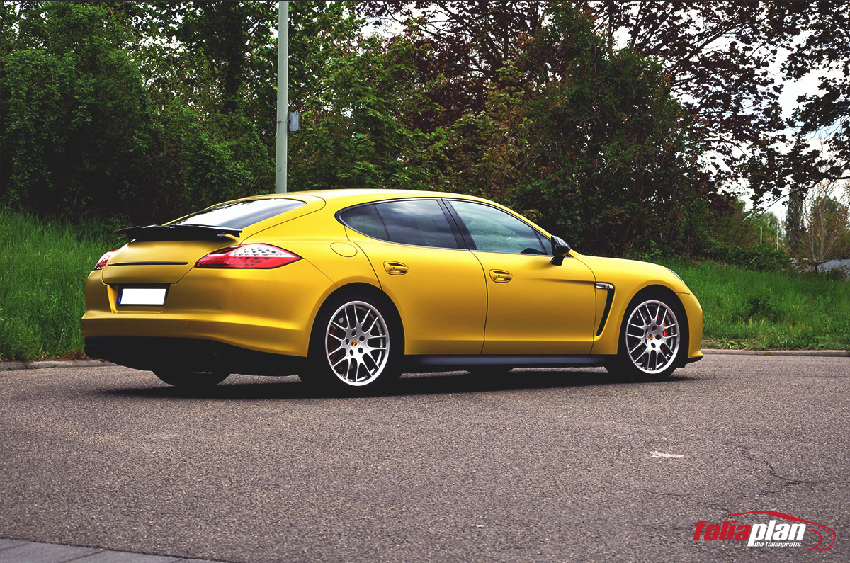 Porsche Panamera Gelb folierung foliaplan